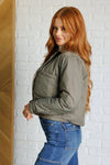 Hear Me Out Lightweight Puffer Jacket in Olive - Maple Row Boutique