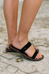 Heart & Sole Slip on Sandals in Clarity Black - Maple Row Boutique