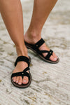 Heart & Sole Slip on Sandals in Clarity Black - Maple Row Boutique