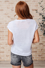 Here for More Open Knit Cap Sleeve Sweater - Maple Row Boutique