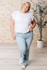 Here for More Open Knit Cap Sleeve Sweater - Maple Row Boutique