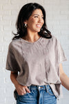 Here for the Vibes Mineral Wash Spliced Tee - Maple Row Boutique