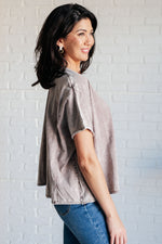 Here for the Vibes Mineral Wash Spliced Tee - Maple Row Boutique