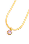 Here to Shine Gold Plated Necklace in Pink - Maple Row Boutique 