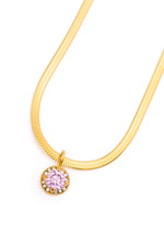 Here to Shine Gold Plated Necklace in Pink - Maple Row Boutique 