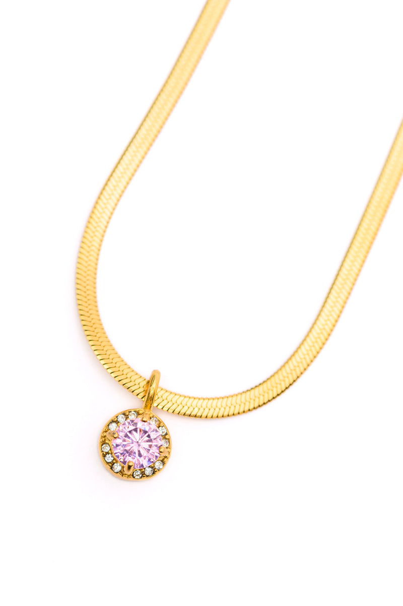 Here to Shine Gold Plated Necklace in Pink - Maple Row Boutique 