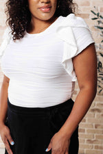 Highest Praise Ruffle Sleeve Blouse - Maple Row Boutique