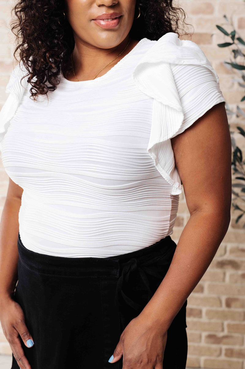 Highest Praise Ruffle Sleeve Blouse - Maple Row Boutique