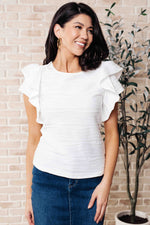 Highest Praise Ruffle Sleeve Blouse - Maple Row Boutique
