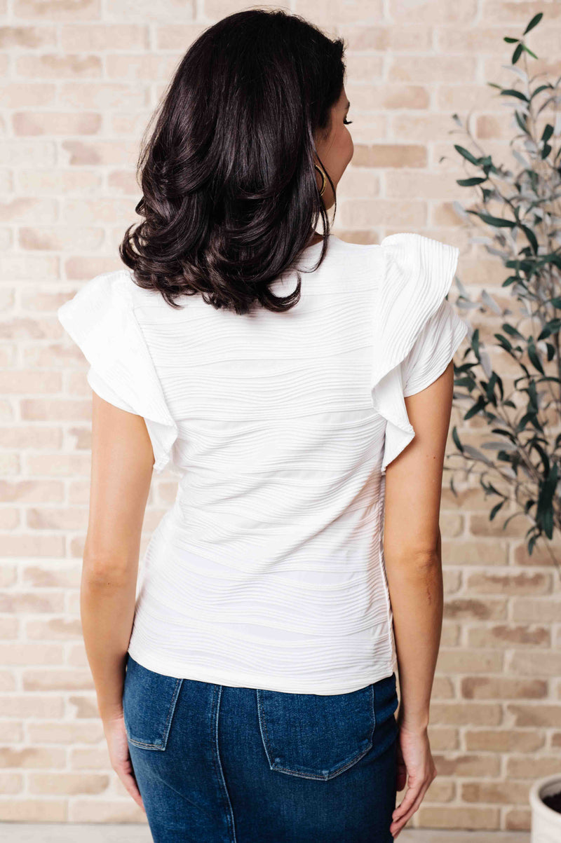 Highest Praise Ruffle Sleeve Blouse - Maple Row Boutique