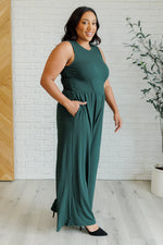 Hilary Wide Leg Jumpsuit in Green - Maple Row Boutique 