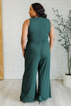 Hilary Wide Leg Jumpsuit in Green - Maple Row Boutique 