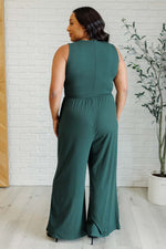 Hilary Wide Leg Jumpsuit in Green - Maple Row Boutique 