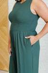 Hilary Wide Leg Jumpsuit in Green - Maple Row Boutique 
