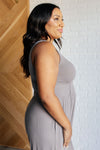 Hilary Wide Leg Jumpsuit in Grey - Maple Row Boutique 