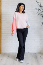 Hit Me With Your Best Shot Colorblock Top in Light Pink - Maple Row Boutique