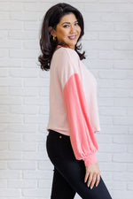 Hit Me With Your Best Shot Colorblock Top in Light Pink - Maple Row Boutique