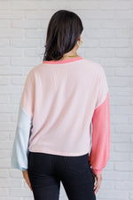 Hit Me With Your Best Shot Colorblock Top in Light Pink - Maple Row Boutique