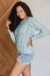 Hole In One Sheer Pointelle Knit Sweater - Maple Row Boutique 
