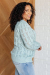 Hole In One Sheer Pointelle Knit Sweater - Maple Row Boutique 