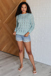 Hole In One Sheer Pointelle Knit Sweater - Maple Row Boutique 