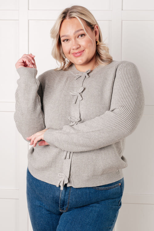 I Don't Know Why Bow Front Cardigan - Maple Row Boutique