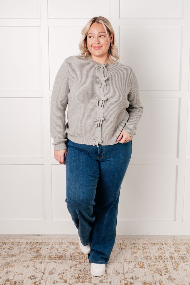 I Don't Know Why Bow Front Cardigan - Maple Row Boutique