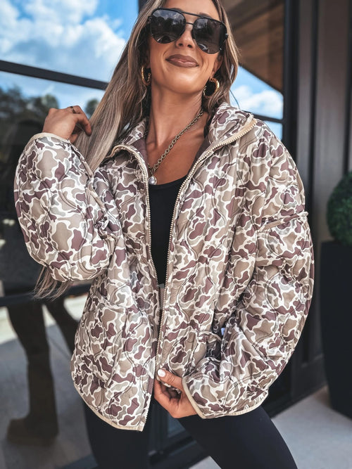 PREORDER Cozy Cloud Jacket in Duck Camo - Maple Row Boutique