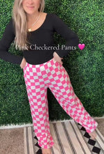 Pink Checkered Lounge Pants - Maple Row Boutique