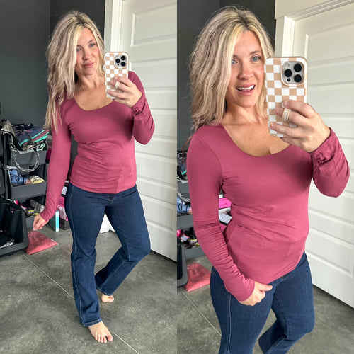 Square Neck Top With Built in Bra In Blossoming Lilac - Maple Row Boutique 