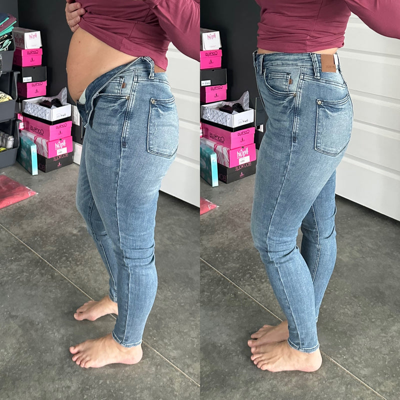 Veronica High Rise Control Top Vintage Skinny Jeans - Maple Row Boutique 