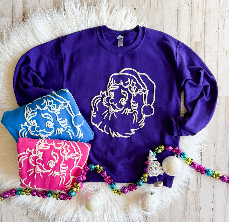 Santa Puff Ink Brights Sweatshirt