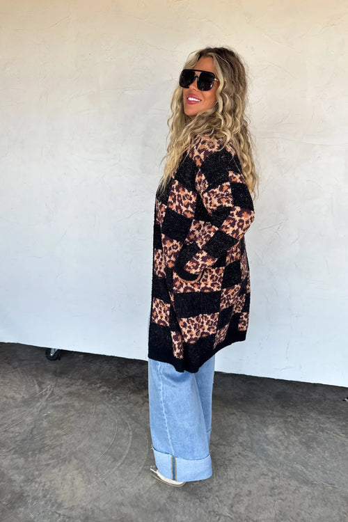PREORDER- CHECKER CHEETAH CLOUD CARDIGAN