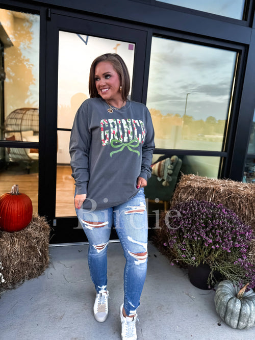 Duck Camo Grinch Long Sleeve Graphic Tee on Pepper Preorder