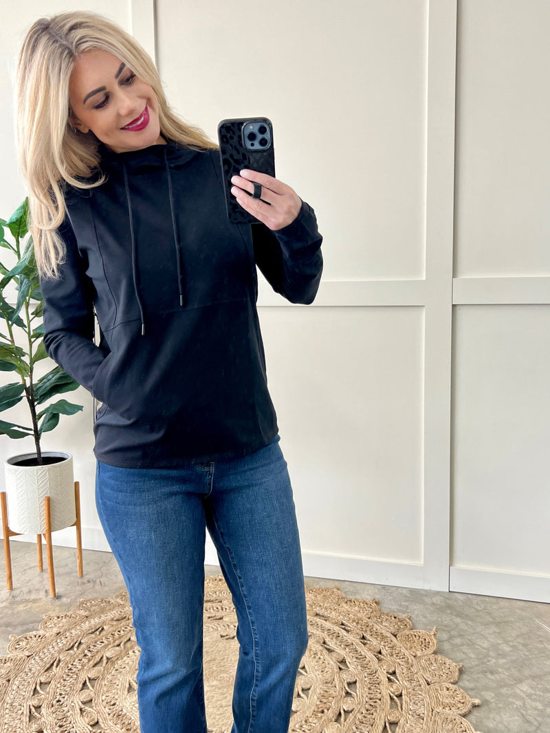 Active Wear Hoodie In Black **REGULAR SIZES ONLY**