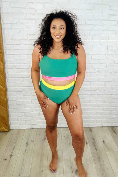 Fiji Color Block Swim Top - Maple Row Boutique