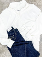 Cowl Neck Pullover In Simply White - Maple Row Boutique 