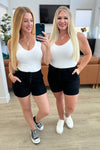 Reagan High Rise Button Fly Trouser Shorts - Maple Row Boutique
