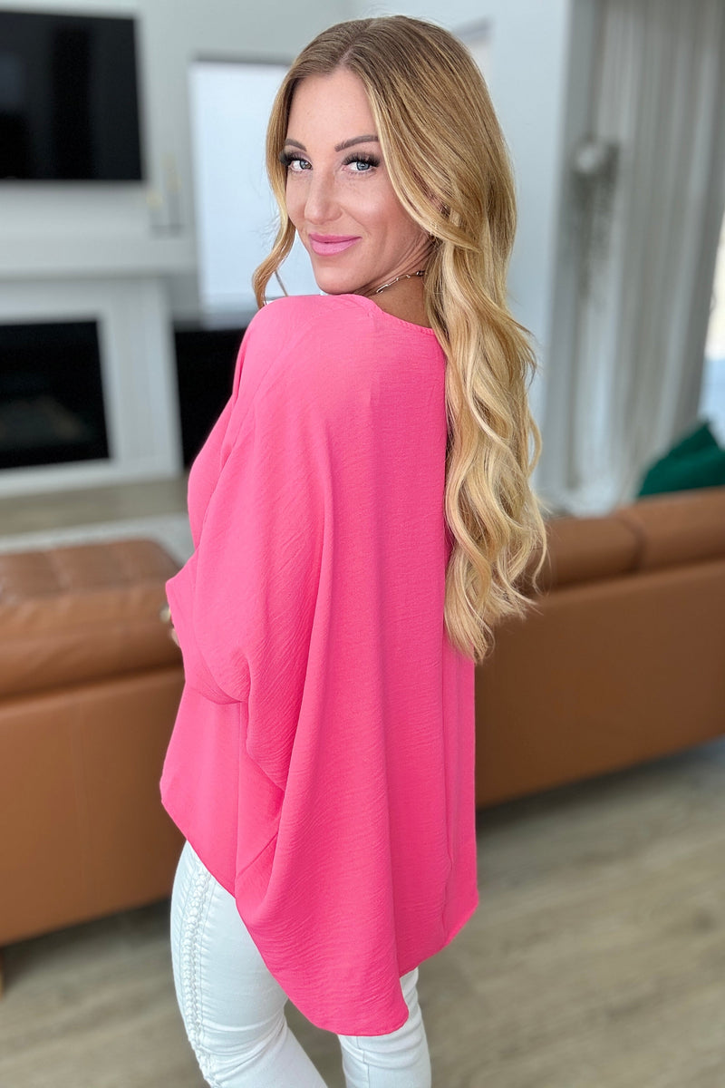Feels Like Me Dolman Sleeve Top in Bubble Gum Pink - Maple Row Boutique 