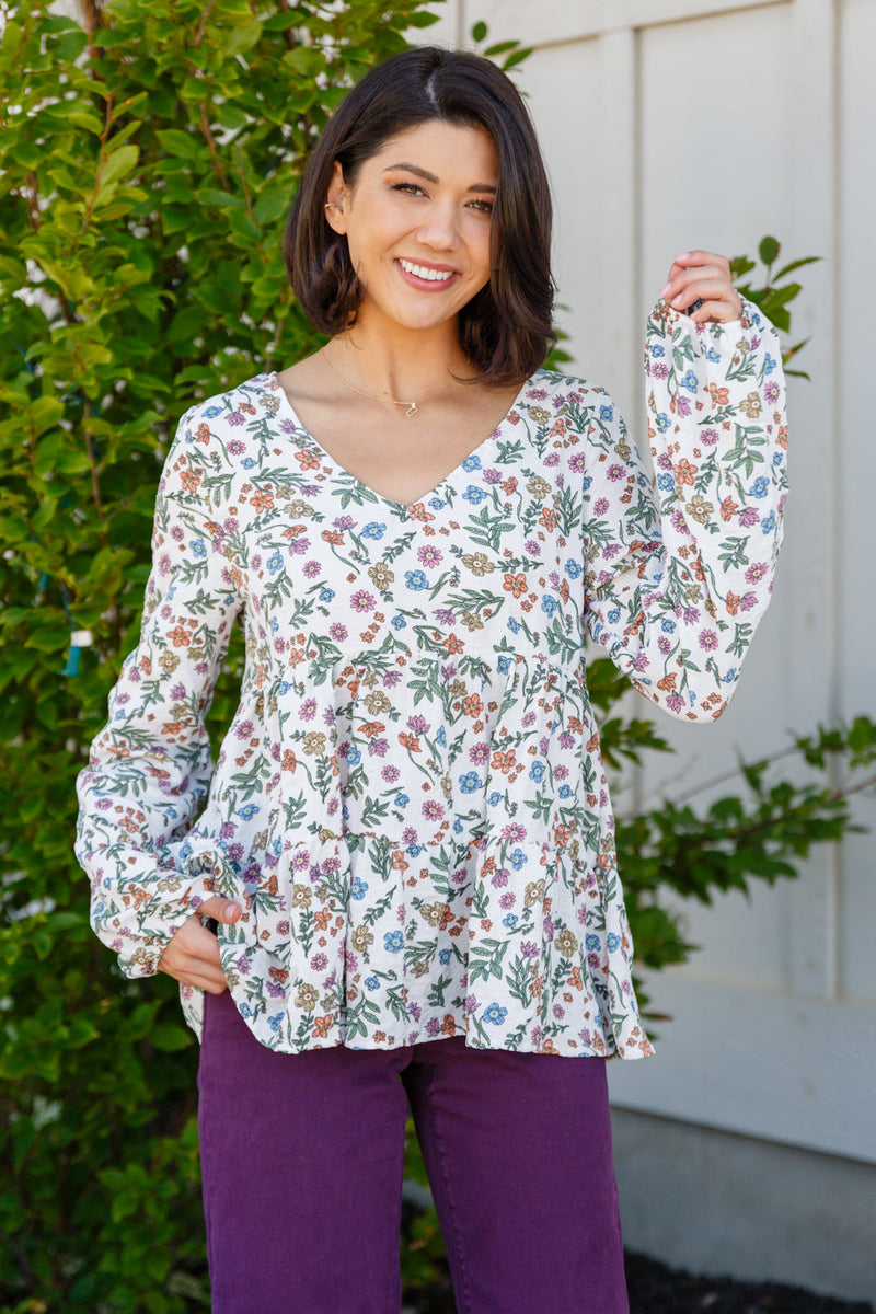 I Think I Can V-Neck Floral Top - Maple Row Boutique 