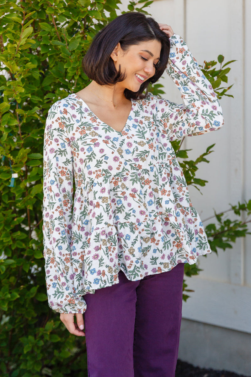 I Think I Can V-Neck Floral Top - Maple Row Boutique 