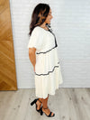 If This World Was Mine Tiered Half Sleeve Dress in Ivory - Maple Row Boutique