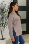 It's The Little Things Relaxed Scuba Pullover in Cocoa - Maple Row Boutique