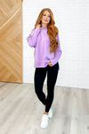It's The Little Things Relaxed Scuba Pullover in Lavender - Maple Row Boutique