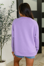 It's The Little Things Relaxed Scuba Pullover in Lavender - Maple Row Boutique