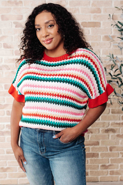 It's a Go Striped Knit Top - Maple Row Boutique