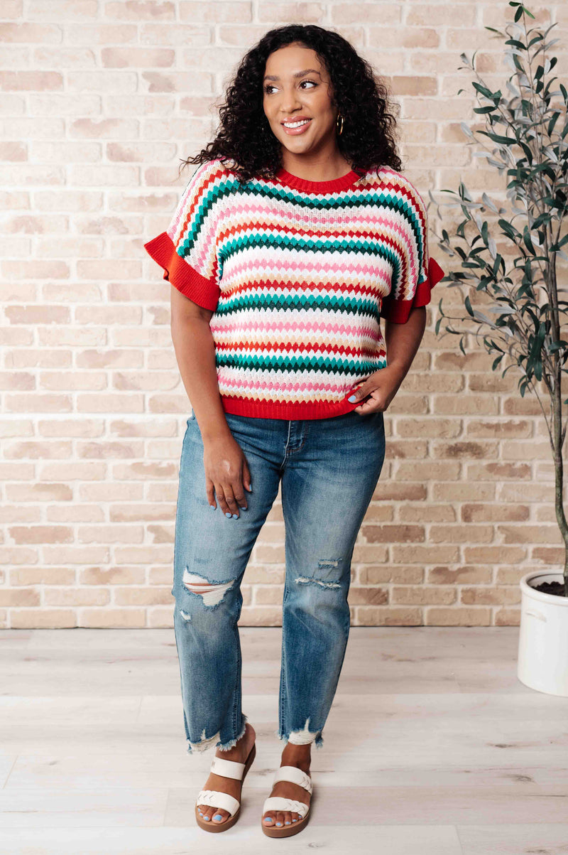 It's a Go Striped Knit Top - Maple Row Boutique