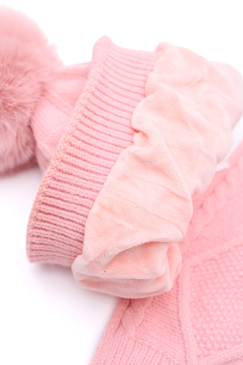 Jane Frost Beanie, Glove, and Scarf Set in Pink - Maple Row Boutique