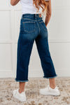 Janice High Rise Button Fly Wide Leg Crop Jeans - Maple Row Boutique