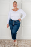 Janice High Rise Button Fly Wide Leg Crop Jeans - Maple Row Boutique